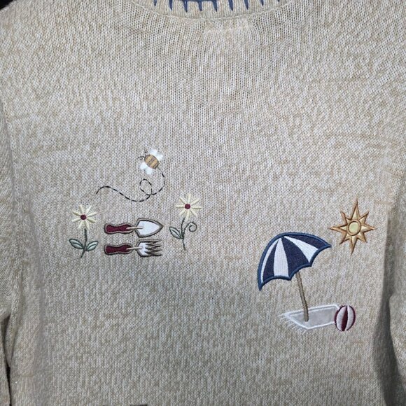 C.J. Banks Hand Embroidered "Seasons" Sweater 14W - Picture 8 of 11